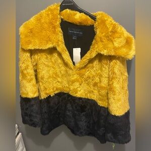 French Connection Faux Fur Coat Size M